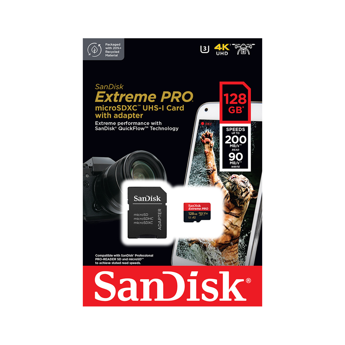 TARJETA DE MEMORIA MICRO-SDXC 128GB SANDISK EXTREME PRO UHS-I C10 U3 V30 A2 /ADAPTADOR SD