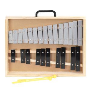 METALOFONO 25 NOTAS GRIS/NEGRO CAJA MADERA ALAGUEZ