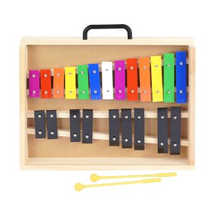 METALOFONO 22 NOTAS COLOR CAJA MADERA ALAGUEZ