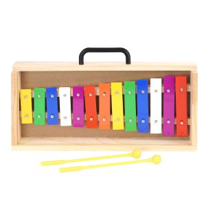 METALOFONO 13 NOTAS COLOR CAJA MADERA ALAGUEZ