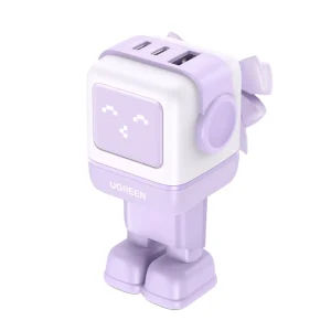UGREEN ROBOT GAN TECH CARGADOR 65W 1 USB-A + 2 USB-C PURPURA CD361