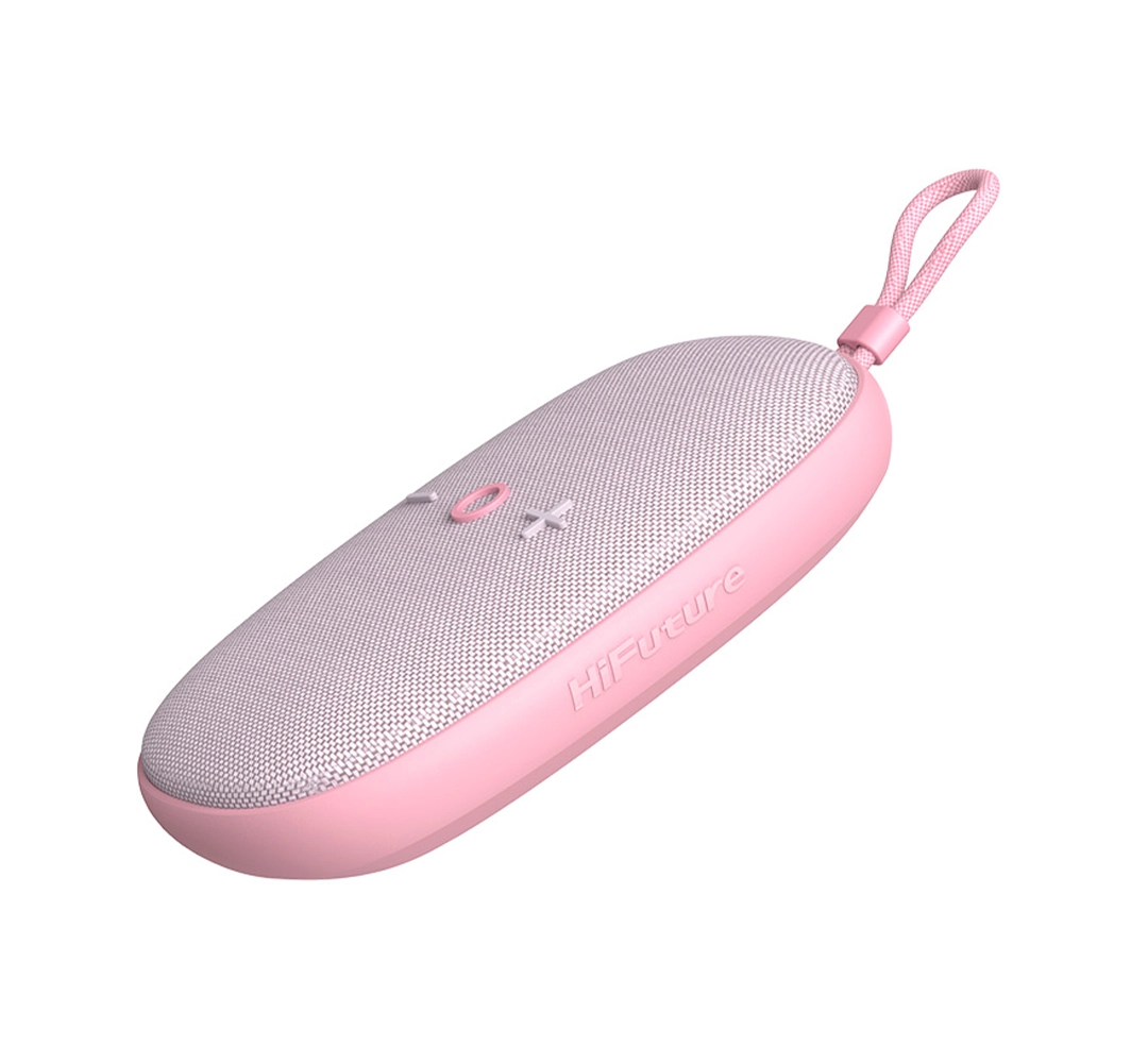 parlante bluetooth portátil hifuture ascendo 20w super slim, impermeable ipx7 y 15h de reproducción rosado