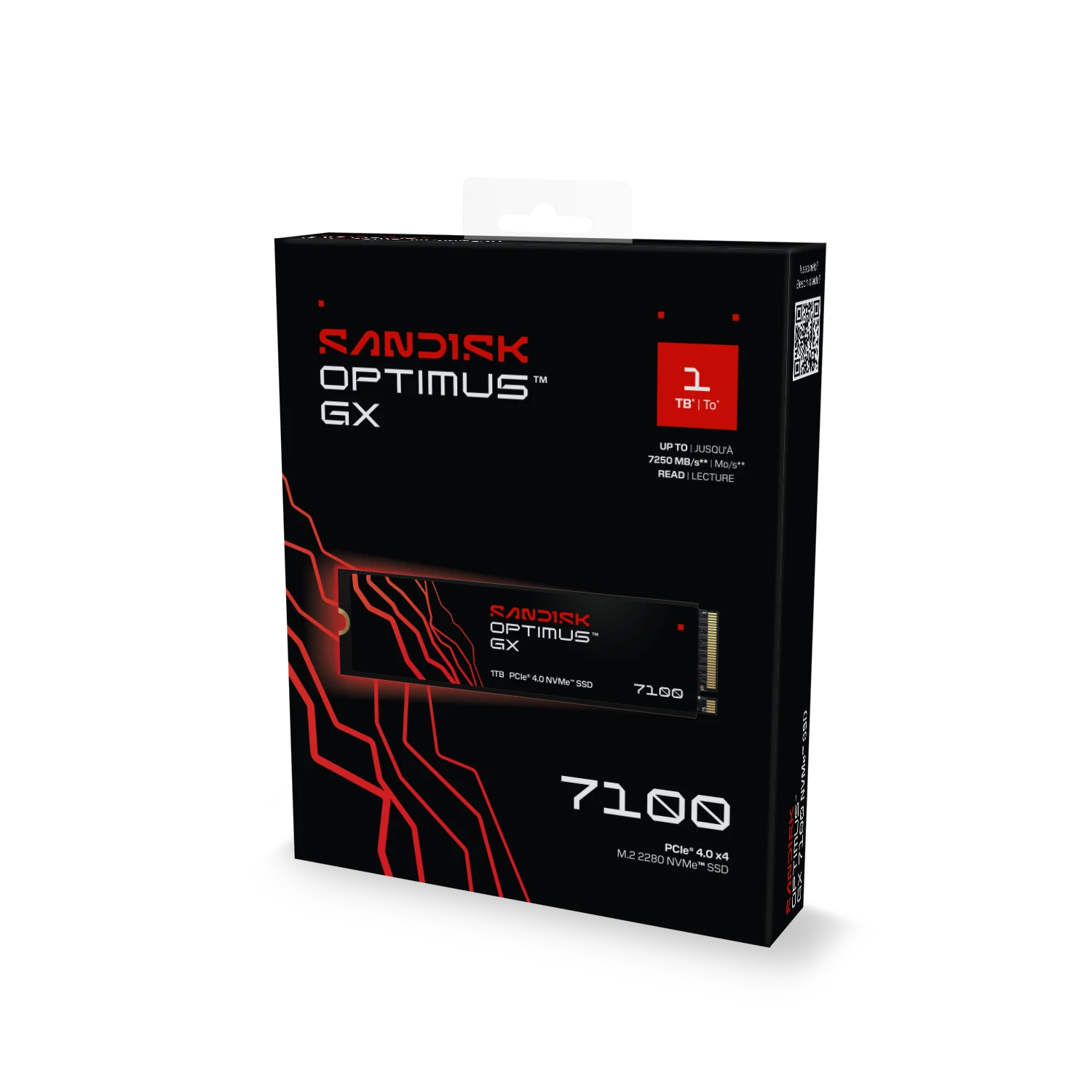 SSD INTERNO 1TB GX 7100 Optimus M.2 NVMe 7250 MB/S SANDISK SDSP71100TAN-000E0 - Imagen 2