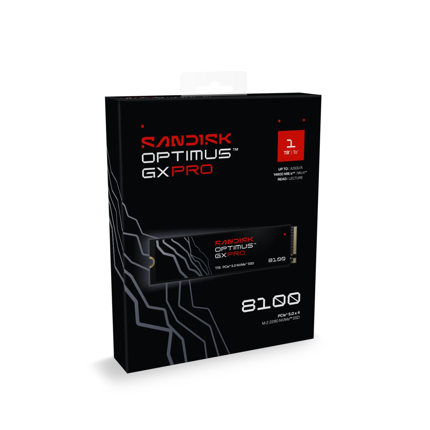 SSD INTERNO 1TB GX PRO 8100 Optimus M.2 NVMe 14900 MB/S SANDISK SDSP82100TAN-000E0 - Imagen 2